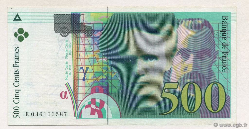500 Francs PIERRE ET MARIE CURIE Sans STRAP FRANKREICH  1996 F.76f4.03 VZ