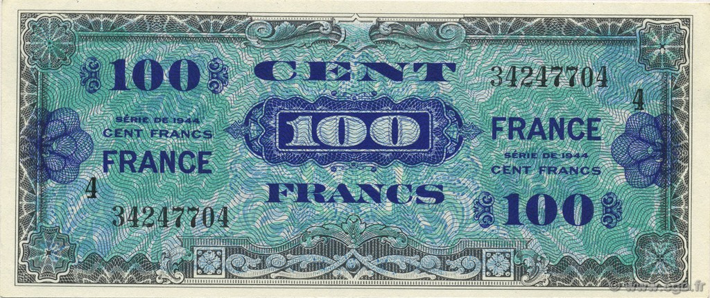 100 Francs FRANCE FRANCIA  1945 VF.25.04 AU+