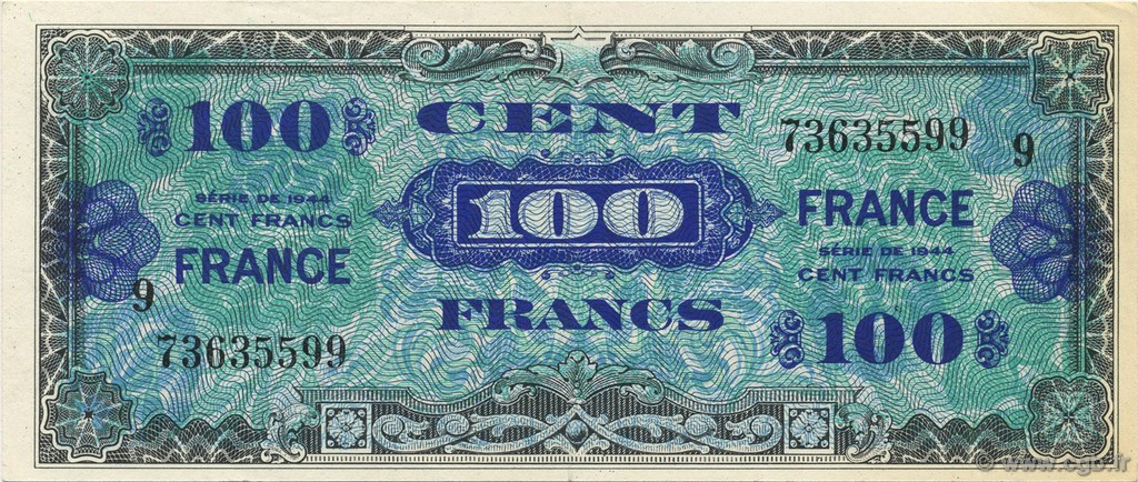 100 Francs FRANCE FRANCE  1945 VF.25.09 AU