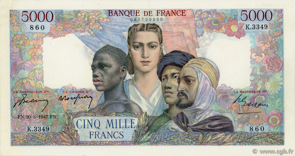 5000 Francs EMPIRE FRANÇAIS FRANCIA  1947 F.47.59 EBC+