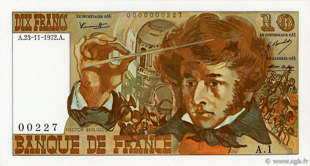 10 Francs BERLIOZ FRANCE  1972 F.63.01A1 pr.NEUF