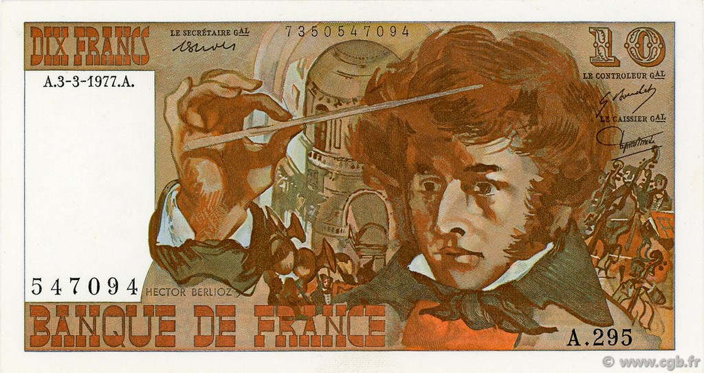 10 Francs BERLIOZ FRANCE  1977 F.63.21 NEUF