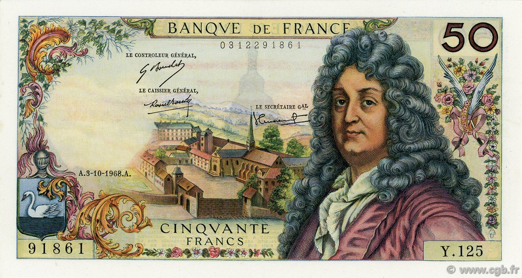 50 Francs RACINE FRANCE  1968 F.64.12 AU