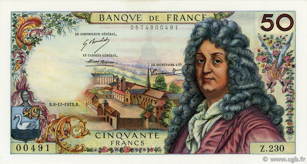 50 Francs RACINE FRANCIA  1973 F.64.25 SC