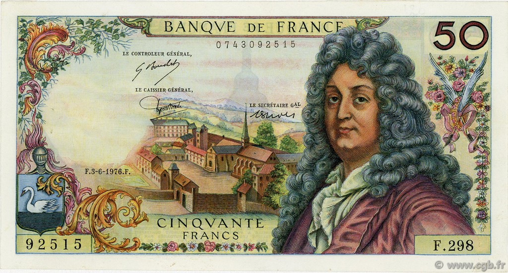 50 Francs RACINE FRANKREICH  1976 F.64.33a VZ