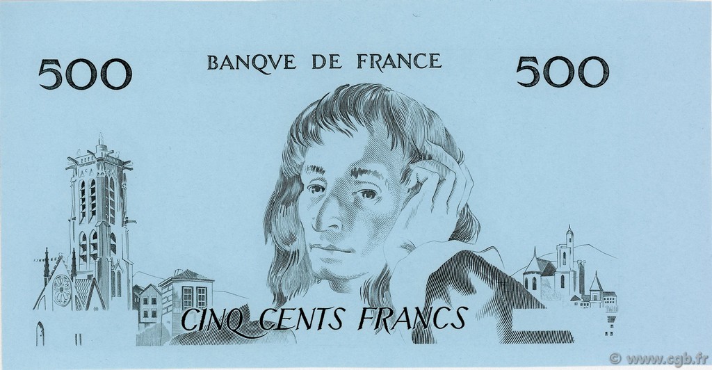500 Francs PASCAL FRANCIA  1968 F.71.00Ec FDC
