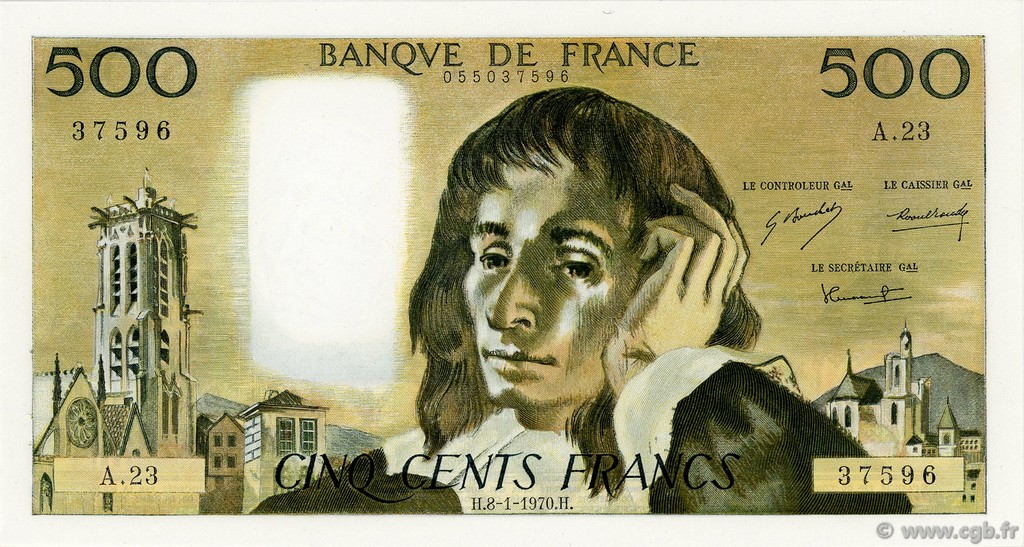 500 Francs PASCAL FRANCIA  1970 F.71.05 SC