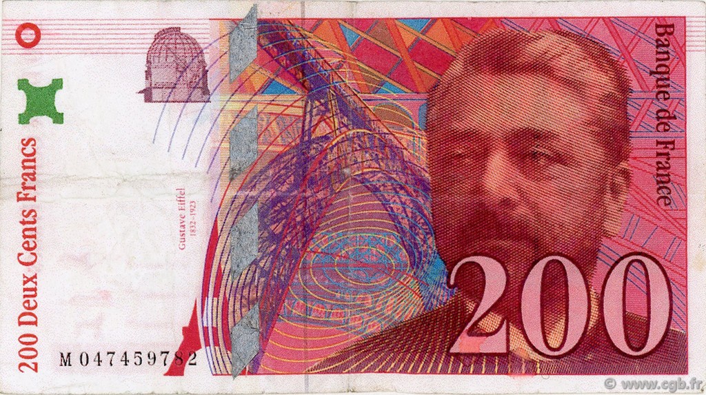 200 Francs EIFFEL FRANCE  1996 F.75.03b VF