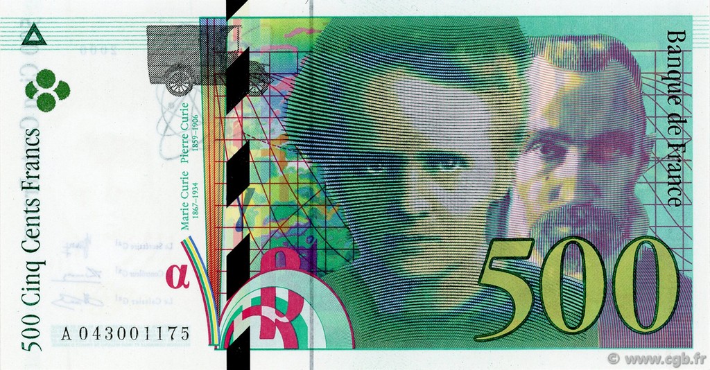 500 Francs PIERRE ET MARIE CURIE FRANCE  2000 F.76.05 NEUF