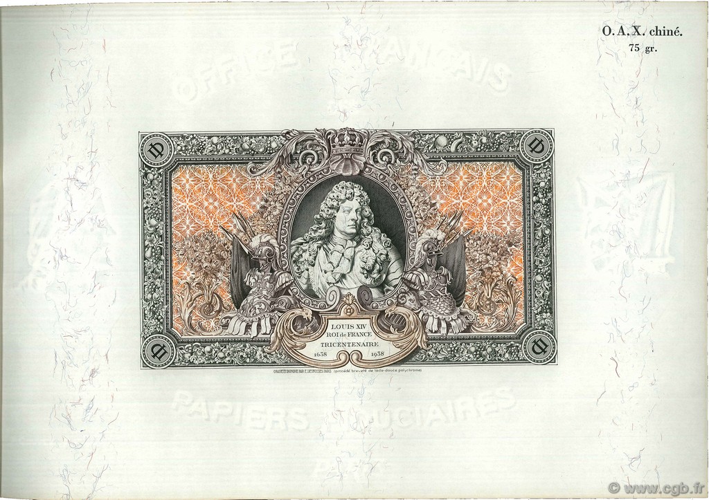 (1000) Francs LOUIS XIV FRANCE regionalismo y varios  1938 F.- SC