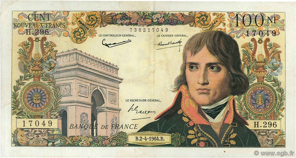 100 Nouveaux Francs BONAPARTE FRANCE  1964 F.59.26 TTB
