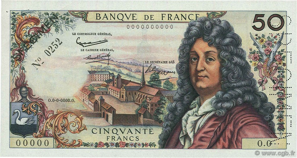 50 Francs RACINE FRANCIA  1962 F.64.01Spn SPL+