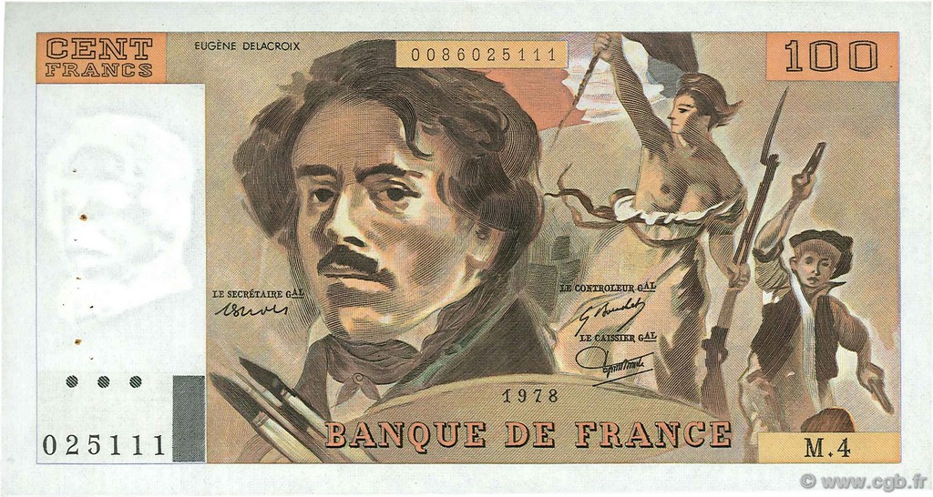 100 Francs DELACROIX FRANCIA  1978 F.68.04 q.SPL