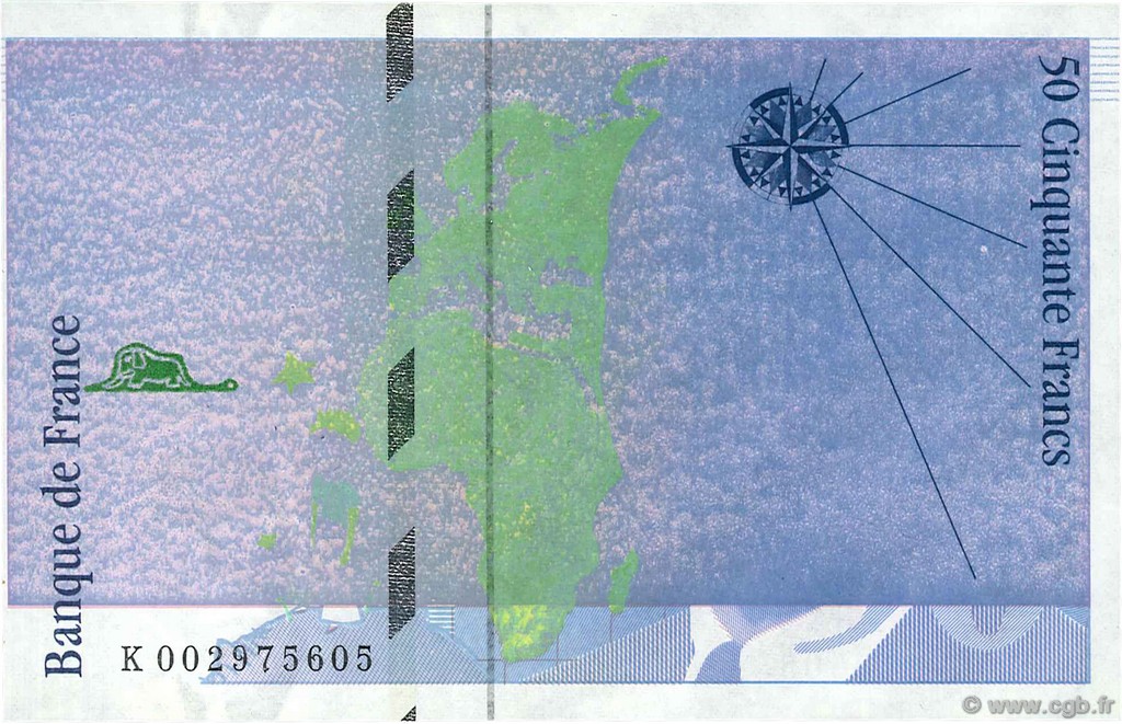 50 Francs SAINT-EXUPÉRY FRANCIA  1992 F.72.01F SC+