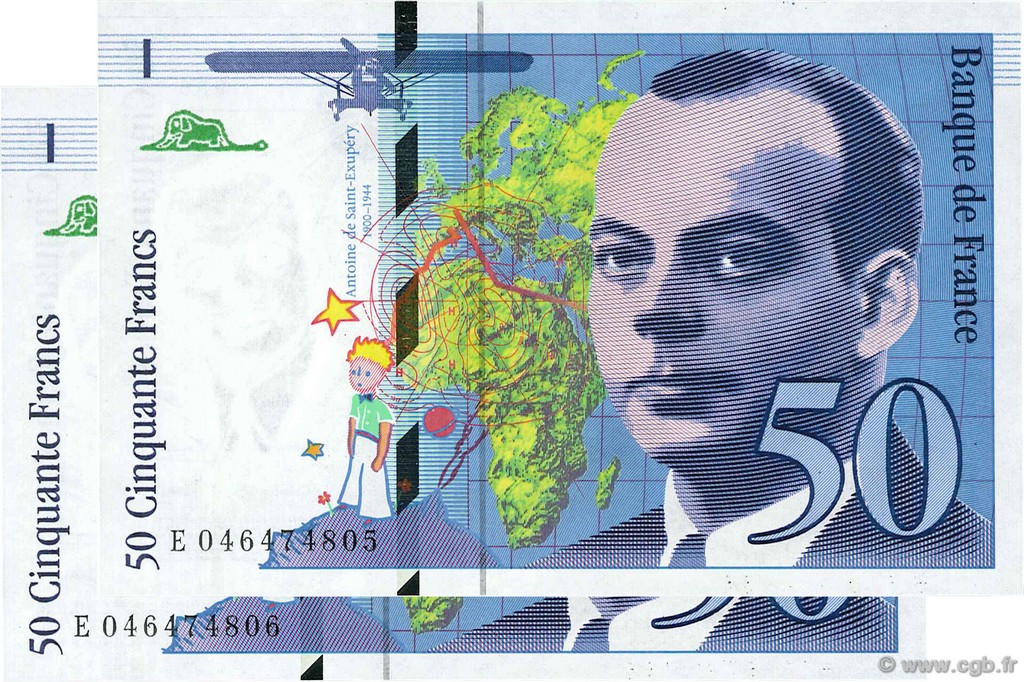 50 Francs SAINT-EXUPÉRY modifié FRANCE  1996 F.73.03 UNC