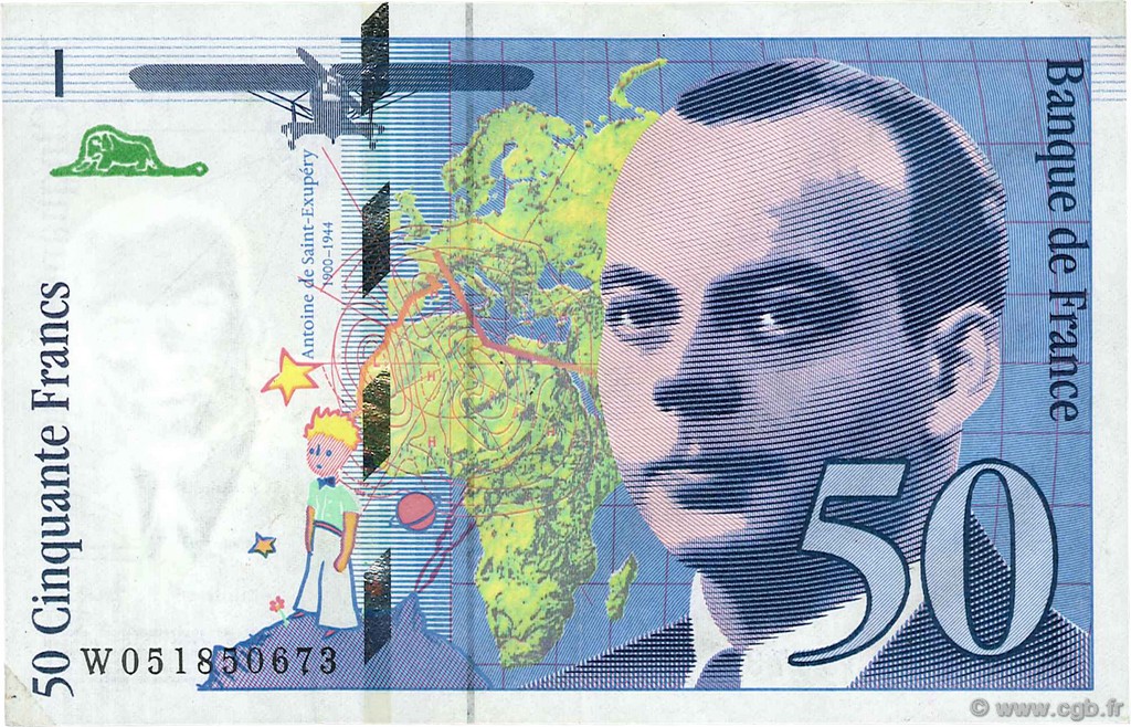 50 Francs SAINT-EXUPÉRY modifié FRANCE  1999 F.73.05 XF-