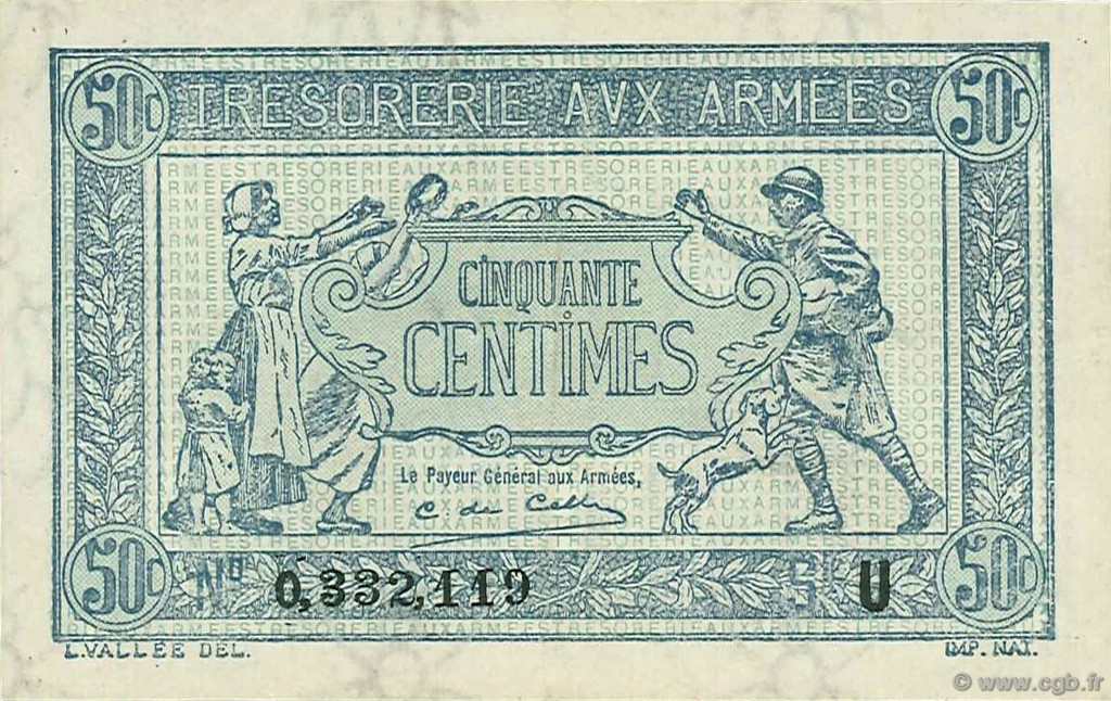 50 Centimes TRÉSORERIE AUX ARMÉES 1919 FRANCE  1919 VF.02.04 AU-