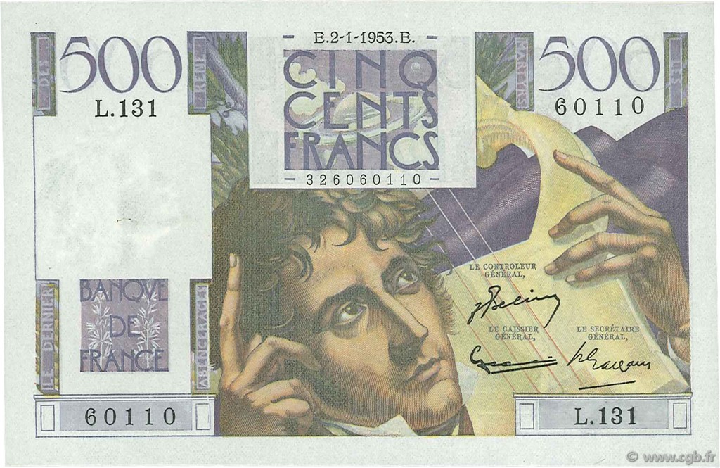 500 Francs CHATEAUBRIAND FRANCE  1953 F.34.11 XF