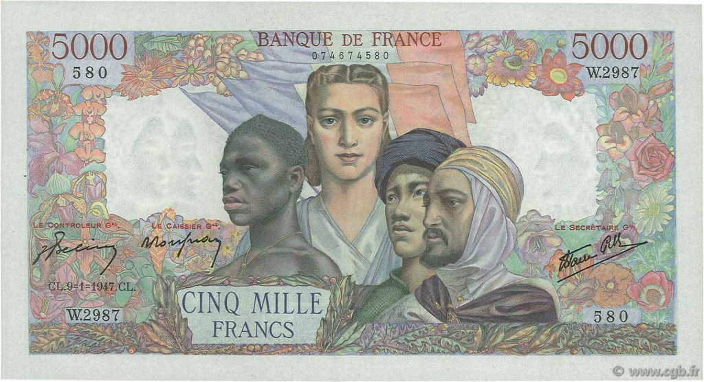 5000 Francs EMPIRE FRANÇAIS FRANCE  1947 F.47.58 AU