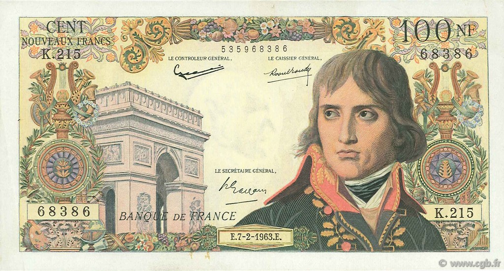 100 Nouveaux Francs BONAPARTE FRANCIA  1963 F.59.19 MBC+