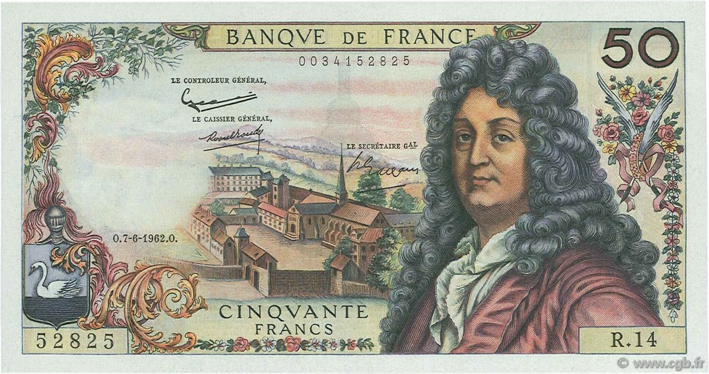 50 Francs RACINE FRANCE  1962 F.64.01 UNC