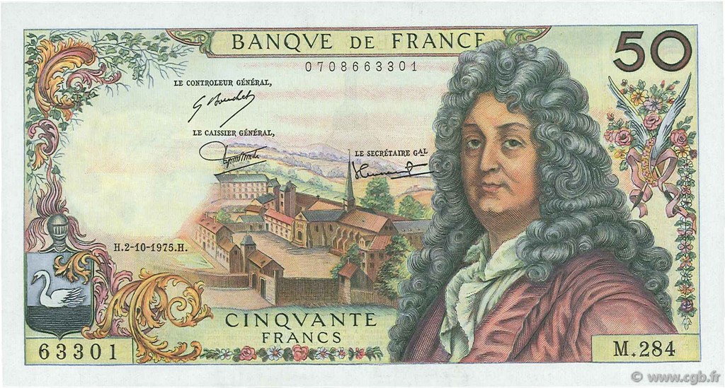 50 Francs RACINE FRANKREICH  1975 F.64.31 fST+