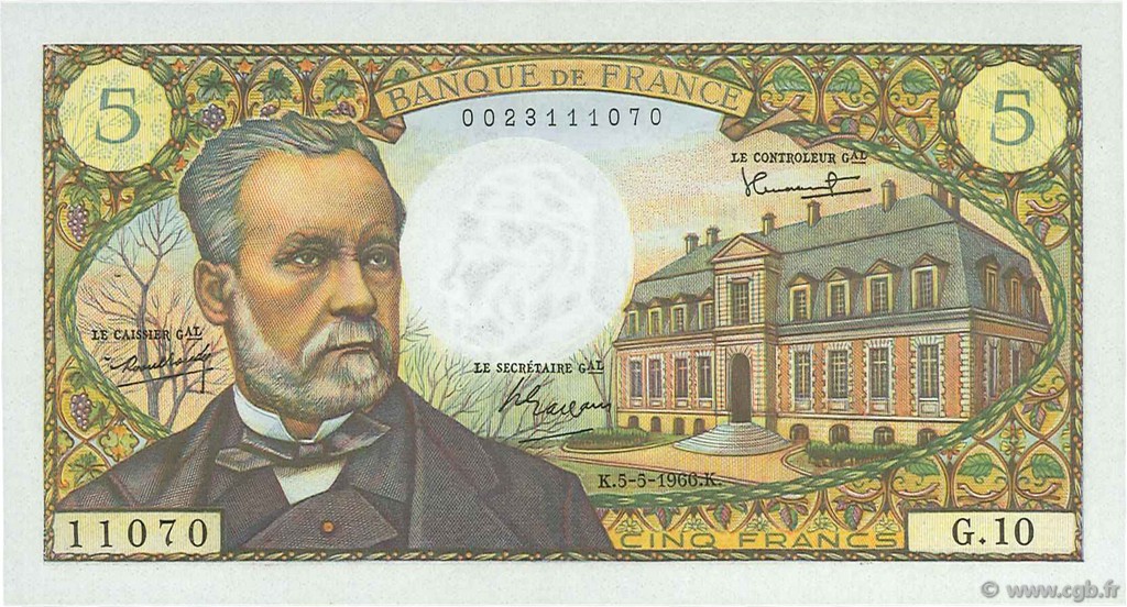 5 Francs PASTEUR FRANCE  1966 F.61.01 SUP à SPL