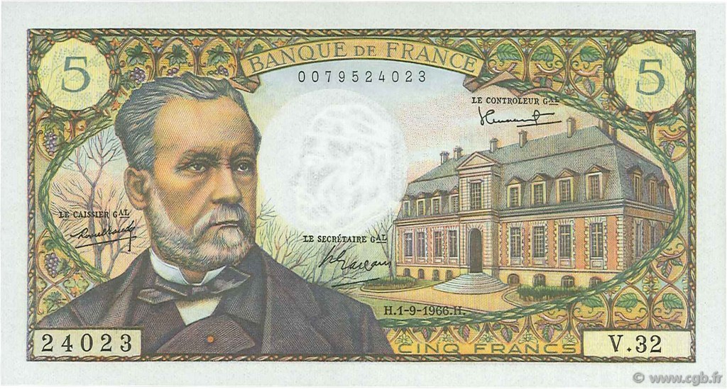 5 Francs PASTEUR FRANCE  1966 F.61.03 NEUF