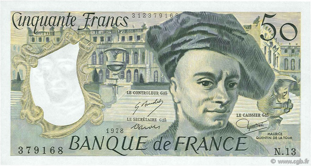 50 Francs QUENTIN DE LA TOUR FRANKREICH  1978 F.67.03 ST