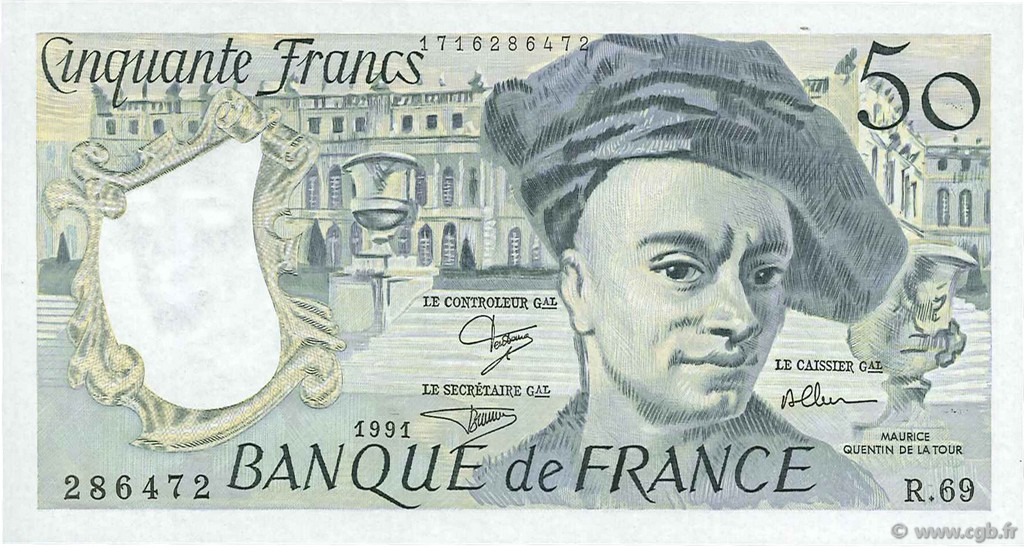 50 Francs QUENTIN DE LA TOUR FRANCE  1991 F.67.17 pr.NEUF