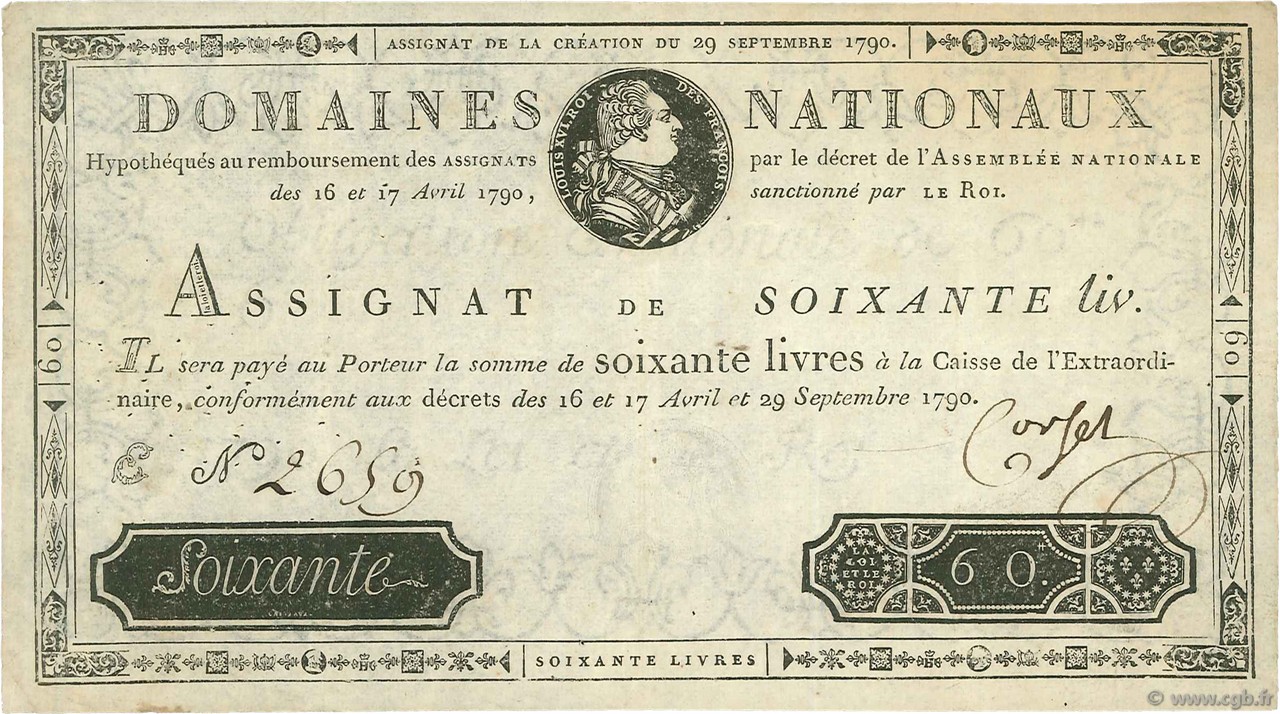 60 Livres FRANCIA  1790 Ass.05a q.SPL
