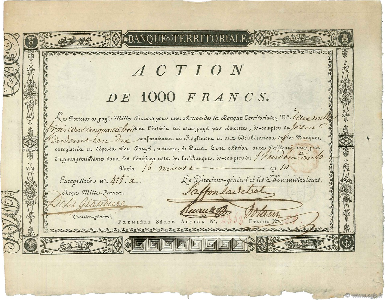1000 Francs FRANCIA  1803  EBC
