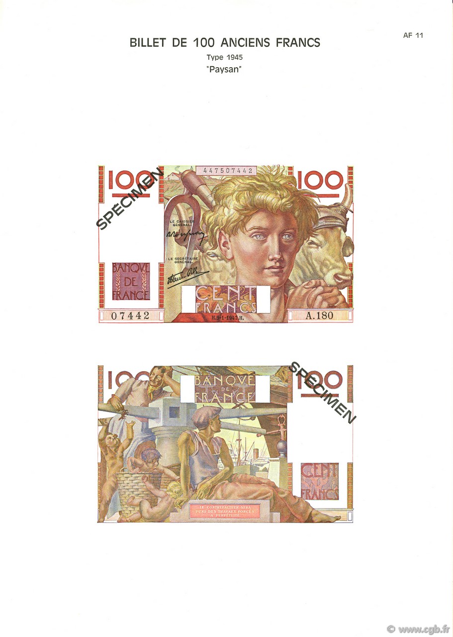 100 Francs JEUNE PAYSAN FRANCE  1975 F.28pl NEUF