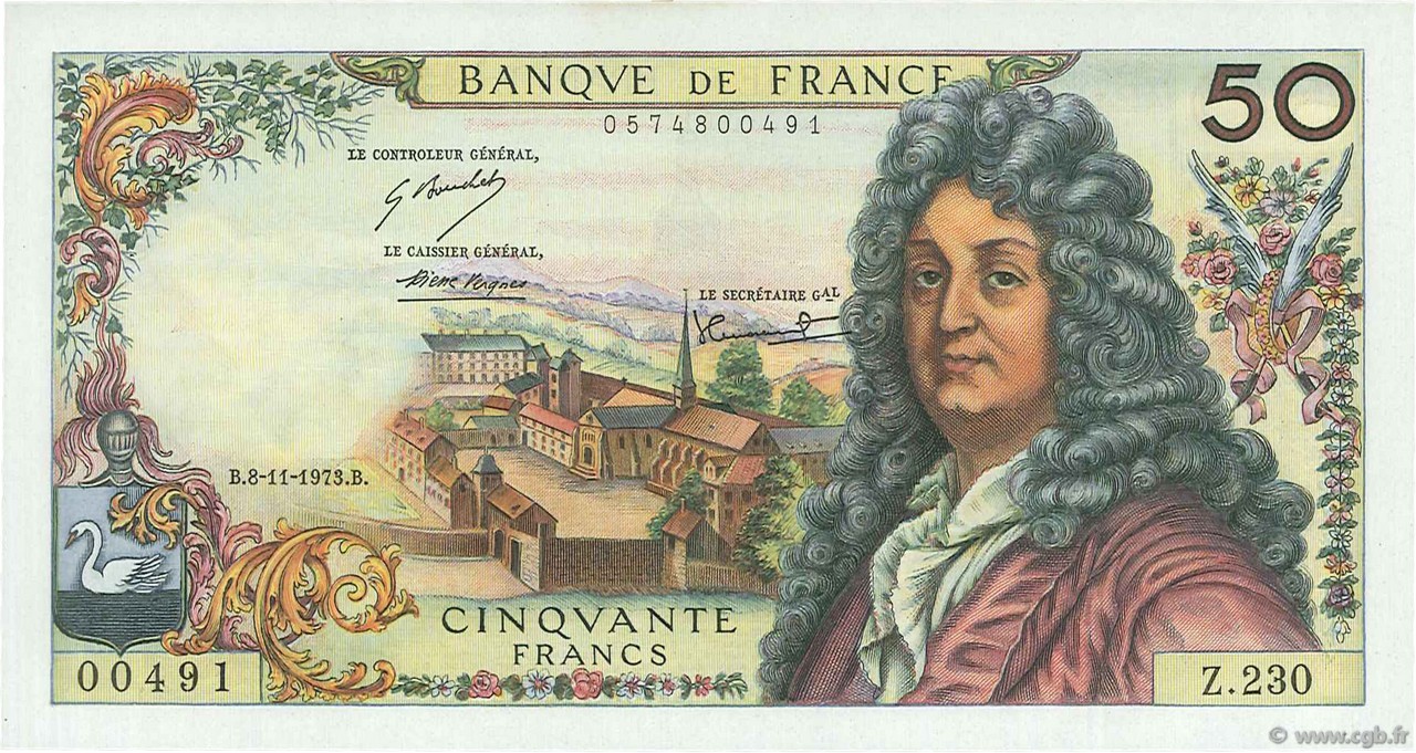 50 Francs RACINE FRANKREICH  1973 F.64.25 fST