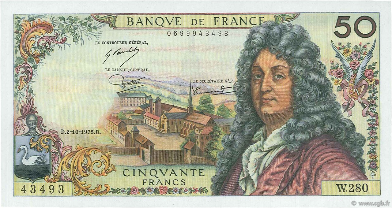 50 Francs RACINE FRANCE  1975 F.64.31 AU+