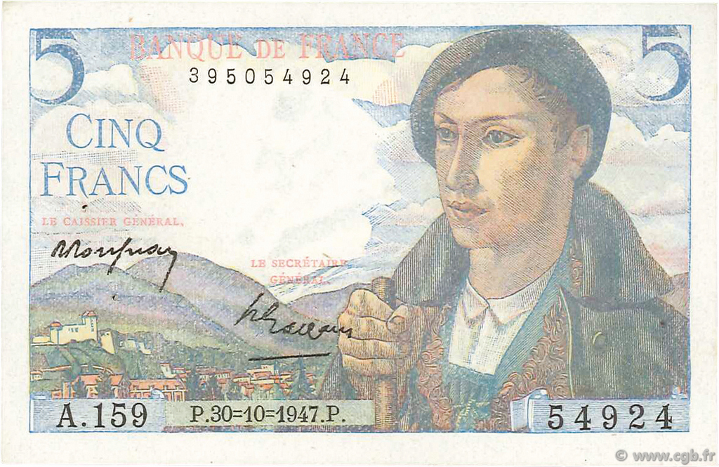 5 Francs BERGER FRANCIA  1947 F.05.07a q.AU