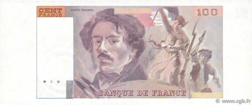 100 Francs DELACROIX modifié FRANCE  1978 F.69.00Ec AU