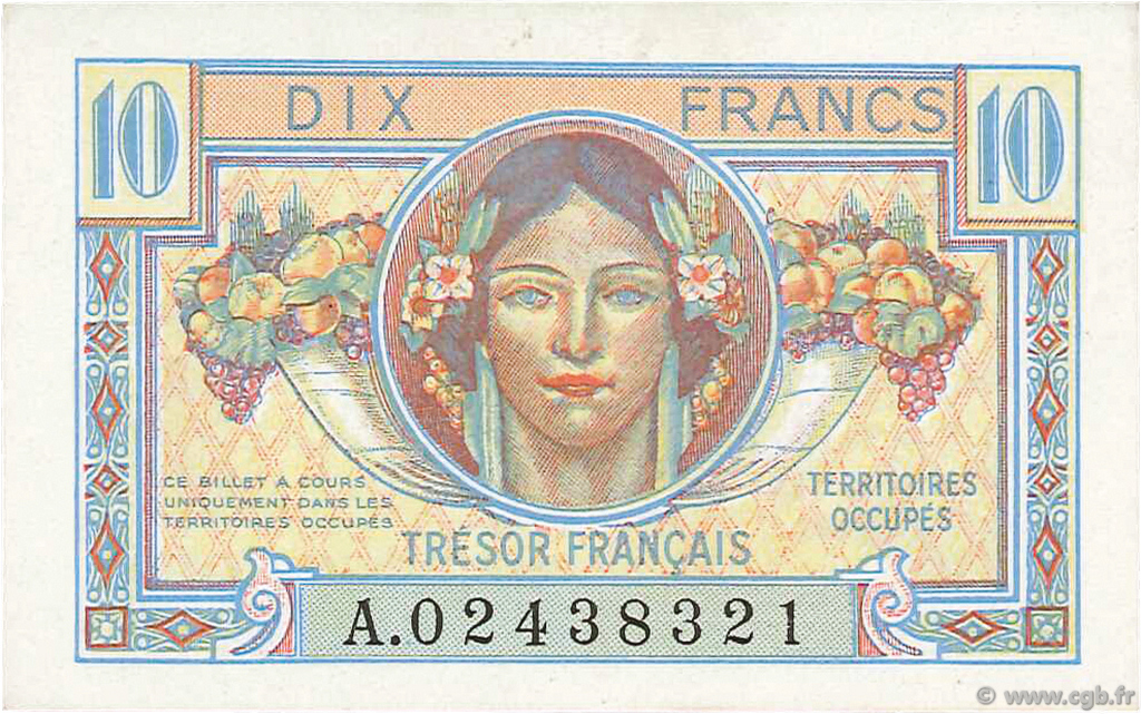 10 Francs TRÉSOR FRANÇAIS FRANCE  1947 VF.30.01 SPL+