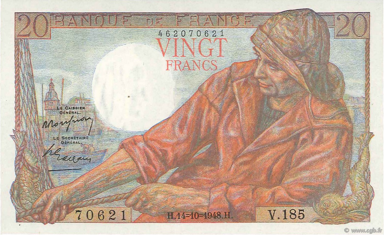 20 Francs PÊCHEUR FRANCIA  1948 F.13.13 SC+