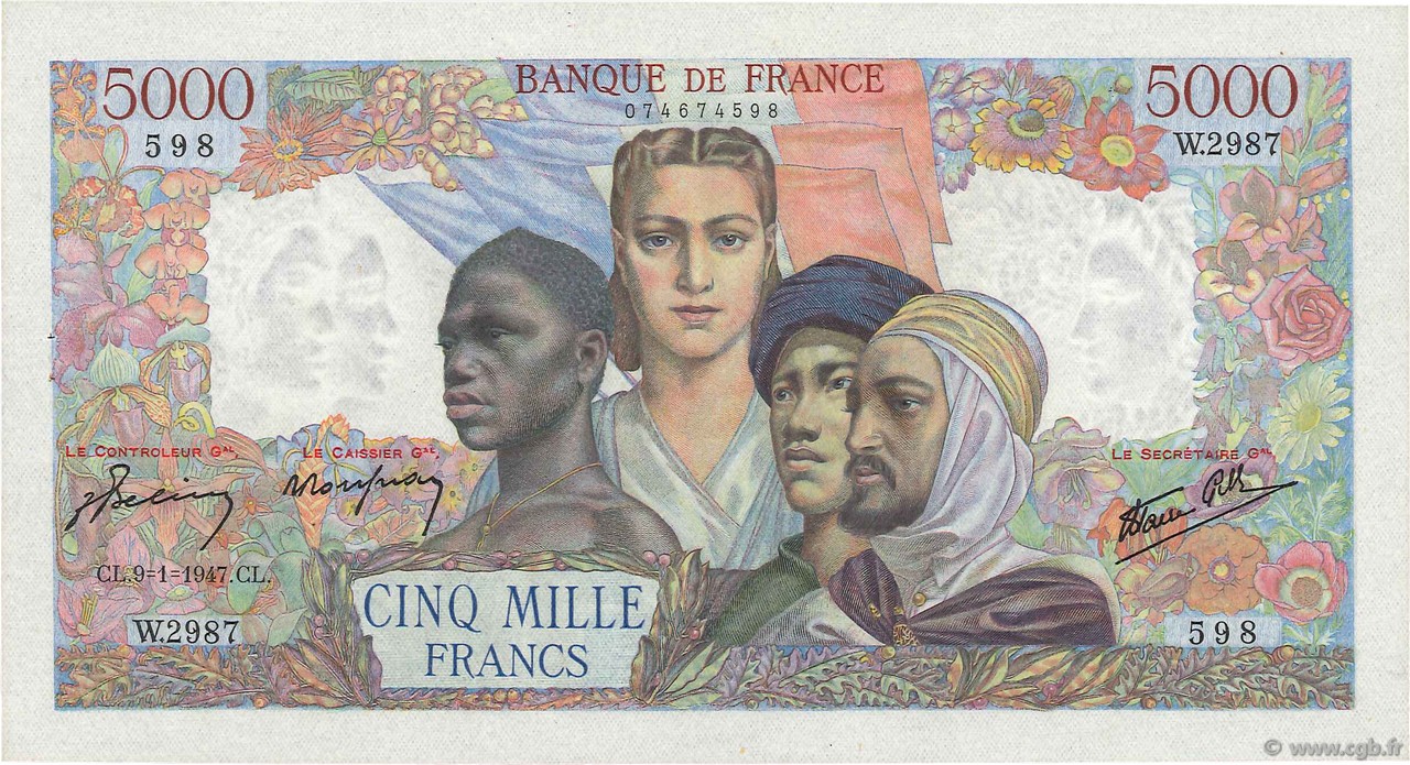 5000 Francs EMPIRE FRANÇAIS FRANCE  1947 F.47.58 AU