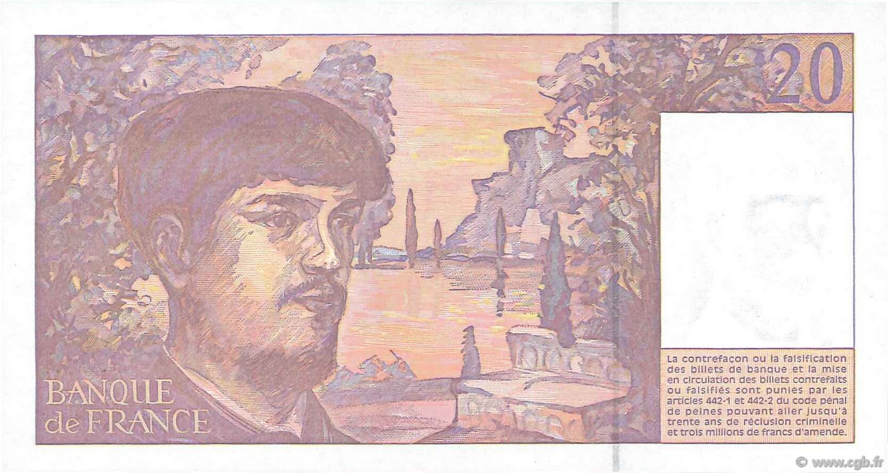 Billet [France] - 20 Francs Debussy (1997) - alph. A.050 petit numéro de série - (NEUF) - Collection