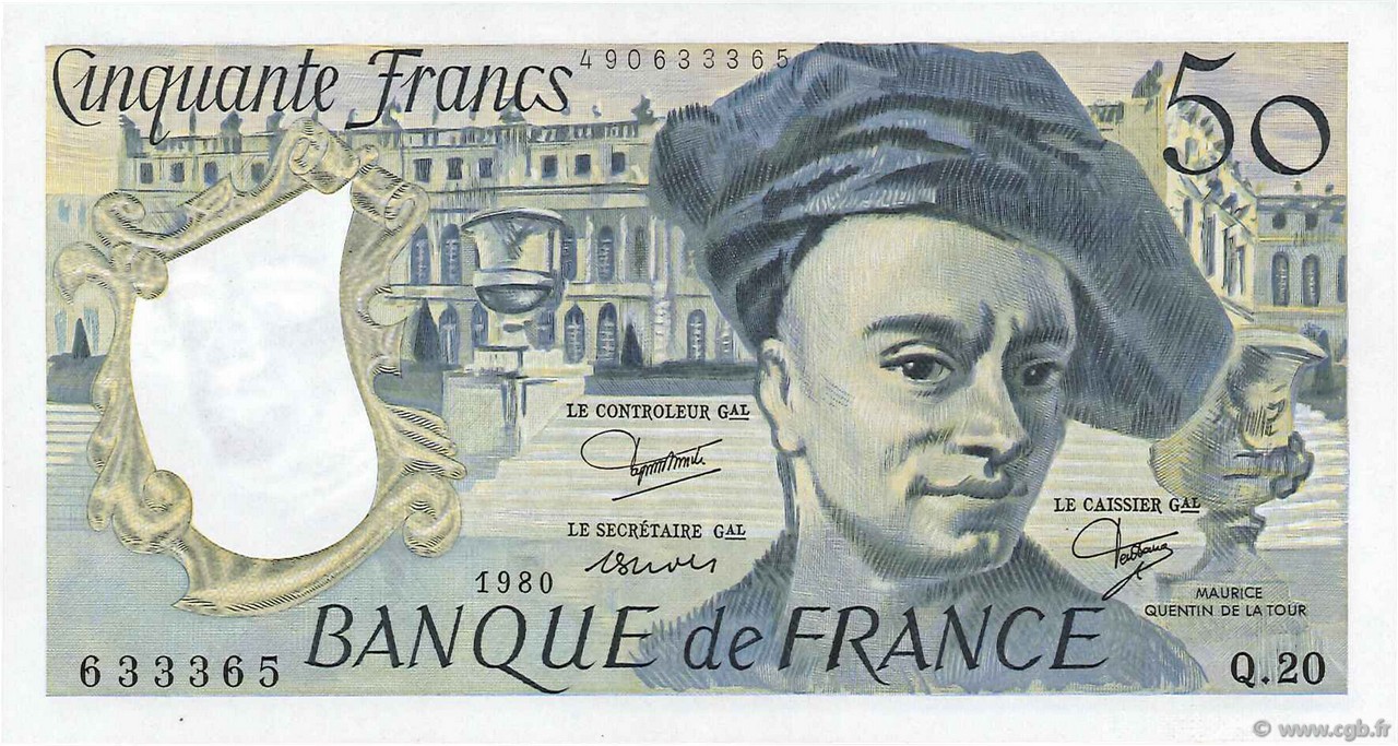 50 Francs QUENTIN DE LA TOUR FRANCE  1980 F.67.06 UNC