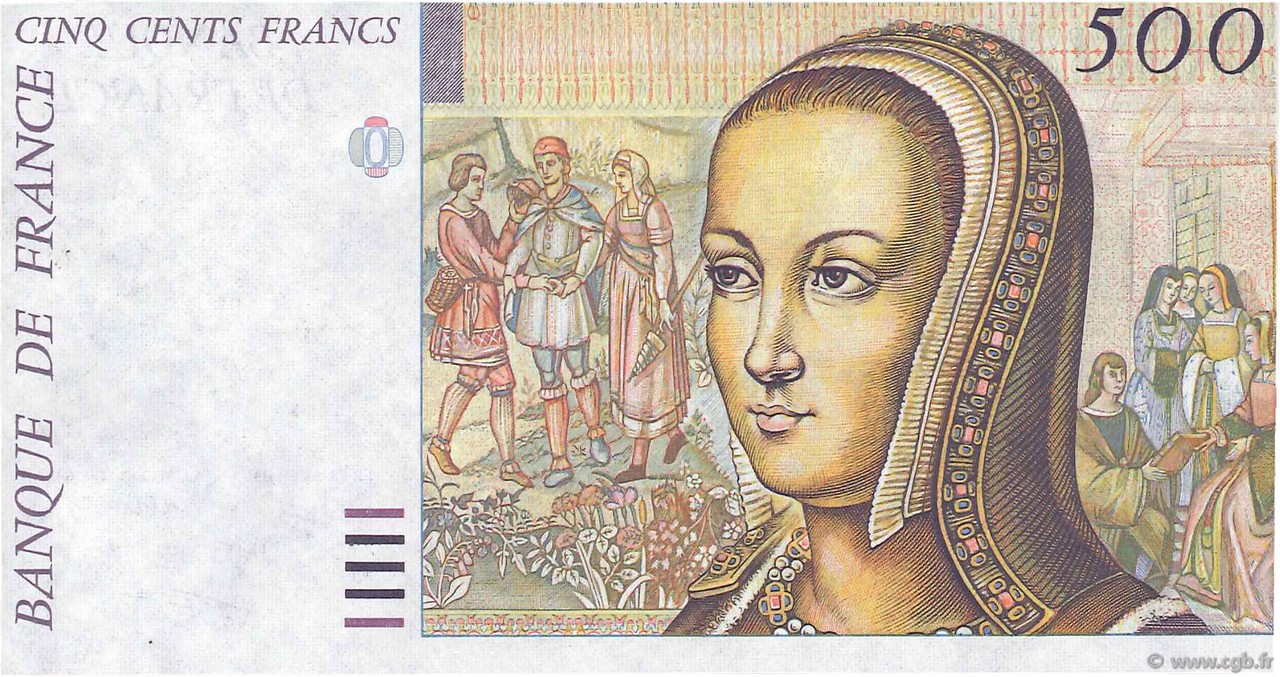 500 Francs RENAISSANCE adapté FRANCIA  1987 NE.1987.04b FDC