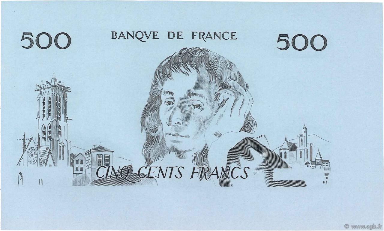 500 Francs PASCAL Épreuve FRANCE  1968 F.71.00Ec AU