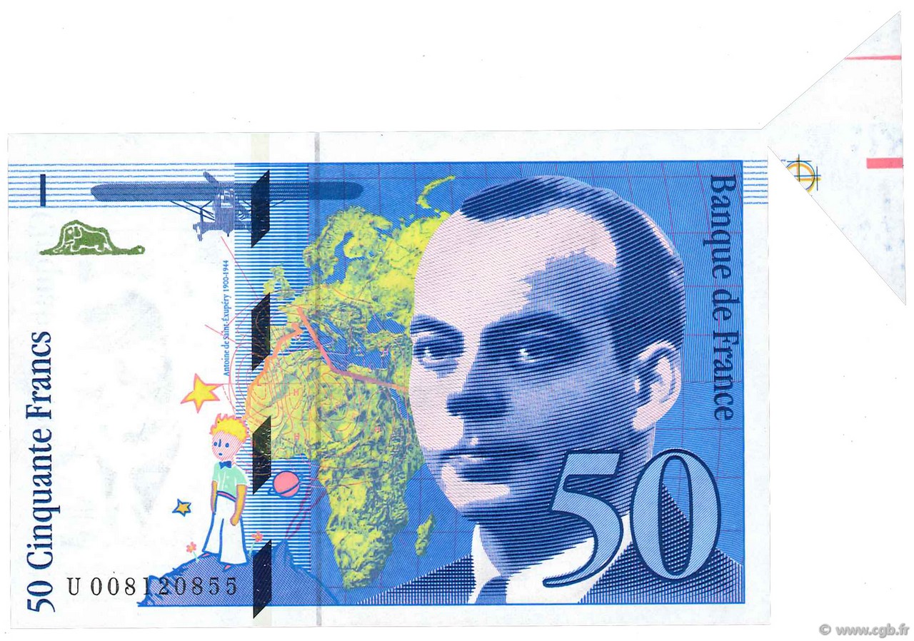 50 Francs SAINT-EXUPÉRY FRANCIA  1993 F.72.02 FDC