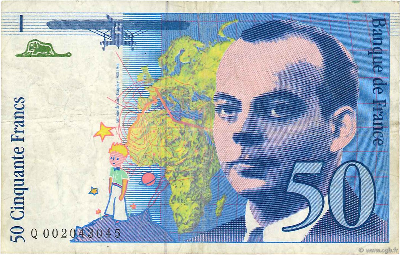 50 Francs SAINT-EXUPÉRY Sans STRAP FRANCE  1992 F.72f4.01 TB