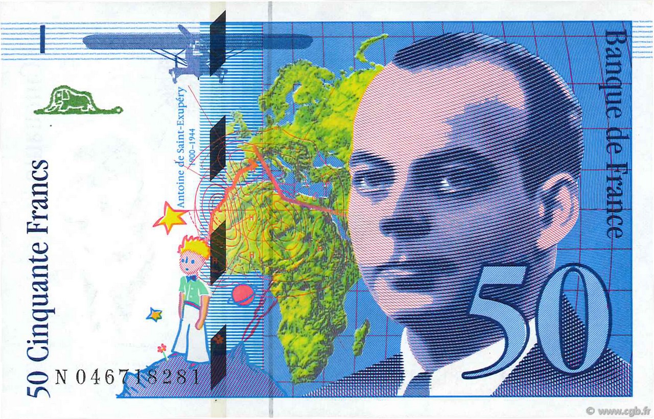 50 Francs SAINT-EXUPÉRY modifié FRANCIA  1996 F.73.03 SC+