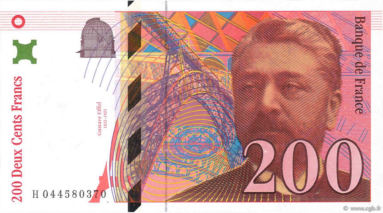 200 Francs EIFFEL FRANCIA  1997 F.75.04a FDC