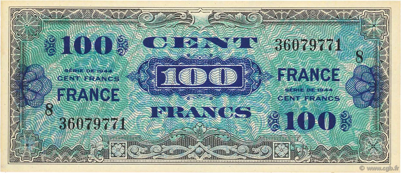 100 Francs FRANCE FRANCIA  1945 VF.25.08 q.FDC