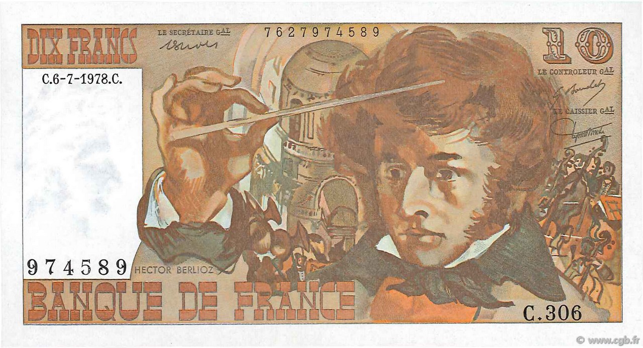 10 Francs BERLIOZ FRANCIA  1978 F.63.25 SC+